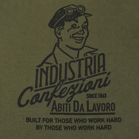 ROY ROGERS x DAVE'S Army Green Graphic Short Sleeve Crew T Shirt LARGE NWT - Picture 2 of 4